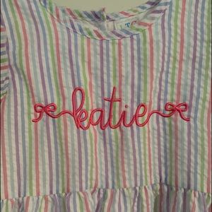 Size 8 Embroidered Dress: Katie, see examples on photo 2 & 3.